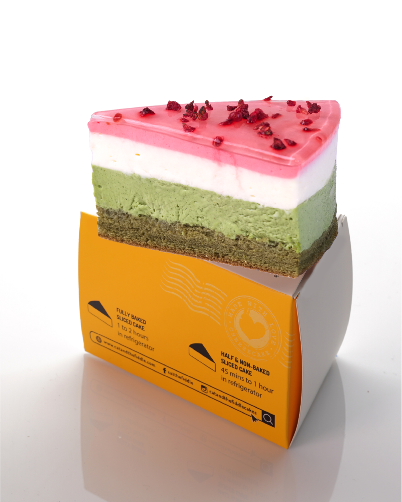 Pistachio Raspberry Cheesecake - Slice